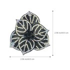 2 56  Created Crystal Rhinestone Camelia Flower Hair Clip Brooches For Black