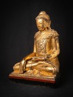 Antique Wooden Burmese Mandalay Buddha Statue From Burma  myanmar 