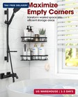 Black Corner Shower Caddy Adhesive No Drilling Bathroom Shelves