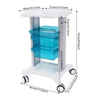 Medical Cart Beauty Trolley 2 Drawers Rolling Storage Salon Dental 220lbs White