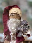 Primitive Handcrafted Usa Santa Claus Doll W gingerbread Boy 12 