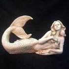 Antique Sexy Mermaid Sculpture Siren Statue Nautical Beach Pool Aquarium Decor