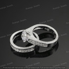Antique Vintage Bridal Set Ring 2 30 Ct Round Cut Moissanite 925 Sterling Silver