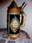 German Lidded Beer Stein Made In Western Germany  very Heavy   Ceramic   Pewter