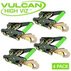 Vulcan Ratchet Buckle  Snap Hook  2  Wide Handle  4 Pack  High-viz  3300 Lbs Swl