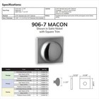 Bravura Macon 906-7 Passage  hall closet  Door Knob Bright Chrome W  Square Trim