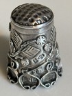 Thimble Taxco Mexico Sterling Silver Vintage Embossed Flower Sewing 1  Quilting
