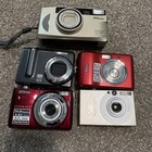 Lot Of 5 Point   Shoot Digital   Film Cameras For Parts Not Working Canon Nikon