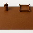 Large Cowhide Leather Desk Mat Pad     Genuine 2mm Thick Table Protector 30 x15 