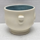 Russ Berrie Planter Pot Urn Small Succulents Herbs Cream Blue 3  Pottery Vintage