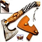 Custom Handmade Full Tang D2 Tool Steel Tactical Hatchet Camping Axe W Leather  