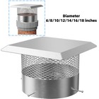 6 8 10 12 14 16 18  Chimney Cap Round Fireplace Stainless Steel Roof Rain Cover 