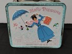 Vintage Mary Poppins Disney Aladdin Tin Medal Lunchbox - Worn  Distressed  Rust