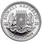 2023 Somalia  100 Shillings 1oz Silver Elephant Brilliant Uncirculated