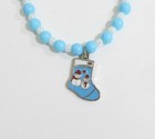 New--christmas Light Turquoise Santa Stocking 4 Piece  Girl s Jewelry Set-cute