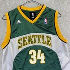 Adidas Seattle Sonics Basketball Jersey Youth M 10-12  Ray Allen 34 Nba Green