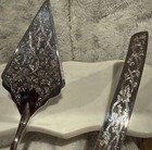 Vintage Ornate Silver Plate Cake Knife   Server Princess House Italy Wedding