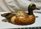 Tom Taber Hand Carved Hand Painted Wood Duck Decoy Signed Hersey Kyle Jr  13 In