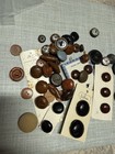 Vintage Button Lot Bakelite Era La Mode France Leather Woven Shank Antique