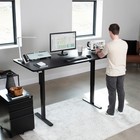 Vivo Electric 71    X 30    Stand Up Desk Workstation  Black Top  Black Frame