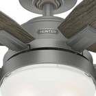 Hunter Fan 44 In Contemporary Matte Silver Ceiling Fan With Light And Pull Chain