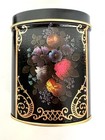 Lot Of 2 Vtg English Tin Small Black Floral Gold Pink Blue Metal Made In England