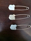 Set Of 6 Vintage Baby Diaper Pins Large Safety Pins Rabbit Teddy Bears 1970s
