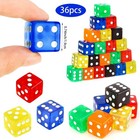 36 Pieces Casino Dice Set 19mm Large Dice Game Acrylic 6 Sided Colored Dice B   