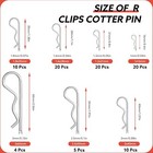 220 Pcs 13 Size Hardware Pins Cotter Pin Assortment Kit 304 Stainless Steel