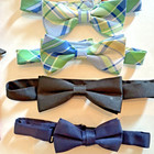 Lot Of 8 Boys Ties   Bow Ties  Colony Silk School  Car  Plaid  Flag     Excellent