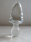 Large Heavy Clear Glass Bottle Decanter Stopper  4 7 8  Tall Smooth Finish 