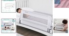 Durable Mesh Toddler Crib Rail Guard - 33-inch Swing Down Safety System In White
