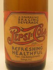 Pepsi cola Bottle -  2 Full Glasses  - Paper Labels - 1954