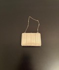 Antique Vintage W h Co Silver Compact Wristlet Purse With Chain Mirror Monogram