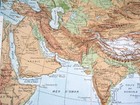 1925 Vintage Physical Map Of Asia   Saudi Arabia India China Himalaya Siberia