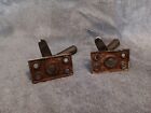Lot 2 Antique Brass Casement Window Sash Octagon Latch Lock No Screws strike Vtg