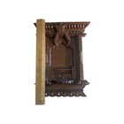 Vintage Asian Japanese Hand Carved Wood Temple Picture Frame 1900s
