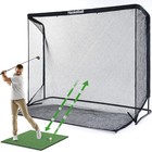 10x7 5ft Heavy Duty Steel Frame Golf Practice Net For Driving With Target Cloth