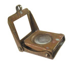 Antique Vintage Small Brass German Folding Spring Magnifier Magnifying Glass