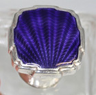 Antique English Birmingham 1934 Sterling Purple Guilloche Enamel Perfume Bottle