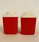 Vintage Red White Lustro Ware Plastic Salt   Pepper Shakers Mid Century Diner