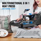 8 In 1 Heat Press Machine Digital Transfer Sublimation T-shirt Mug Hat Plate Cap