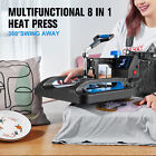 8in1 Heat Press Machine 15 x15  Sublimation Transfer T-shirt Mug Plate Hat Blue