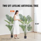 2 Pack 5ft Artificial Areca Catechu Betel Nut Palm Tree Faux Lifelike Fake Plant
