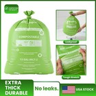 Compostable Trash Bags 13 Gallon   49 2 Liter   50 Count Certified Allcompost