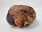 Vintage Mid Century Feather Fascinator Hat W  Brown Grosgrain Ribbon