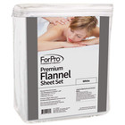 Forpro Premium Flannel 3-piece Massage Sheet Set  White  For Massage Tables  In