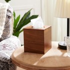 Acacia Wood Tissue Box Cover  Square Wooden Tissue Holder For Bathroom  Livin   