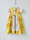 Vintage 2t Dress Maxi 70s Lion Animal Novelty Print Puff Sleeve Sears