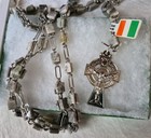 Vtg Saint Patricks Day Ireland Connemara Marble Rosary Original Box 24 5  Mib